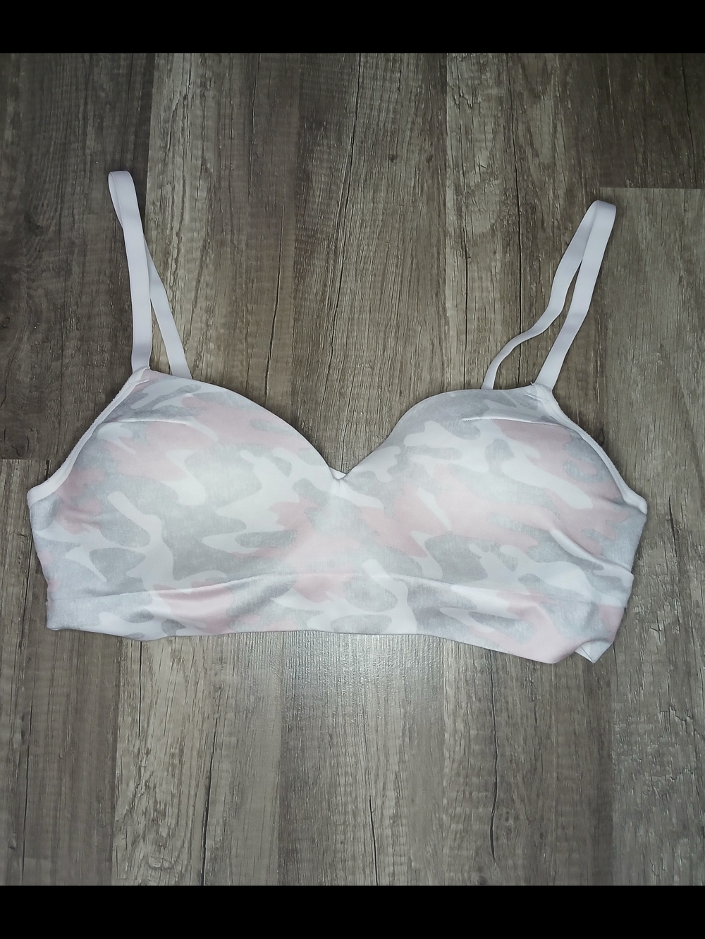 No Boundaries White & Pink Camo Seamless Bralette